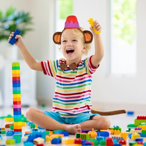 image for PATURPINT Monkey Costume Accessory Set, Headband with Ears and Hat, Bo