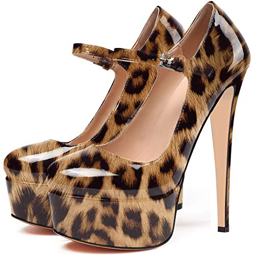 YODEKS Women's High Heel Pumps | Platform Stiletto Heels | Closed Toe Mary Jane Heeled Dress Shoes2