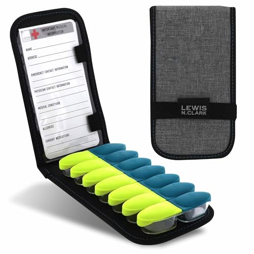 Lewis N. Clark Magnetic Folding Pill Organizer Supplement...
