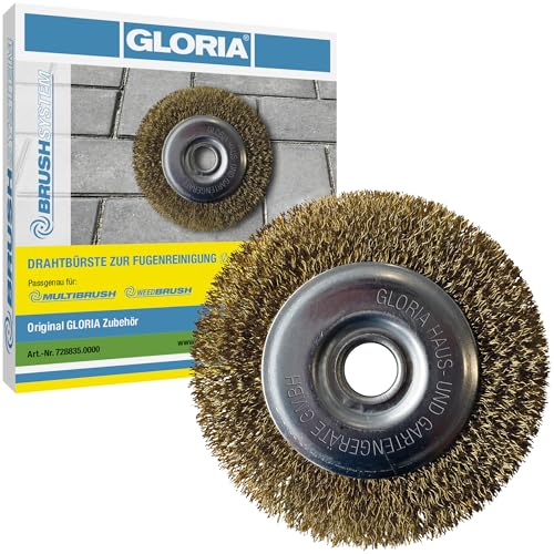 GLORIA Fugenbürste aus Stahldraht | Original Ersatzbürste für MultiBrush & WeedBrush | Drahtbürste zur Fugenreinigung & Unkrautentfernung | Kompatibel mit GLORIA Fugenreiniger | Ø11cm
