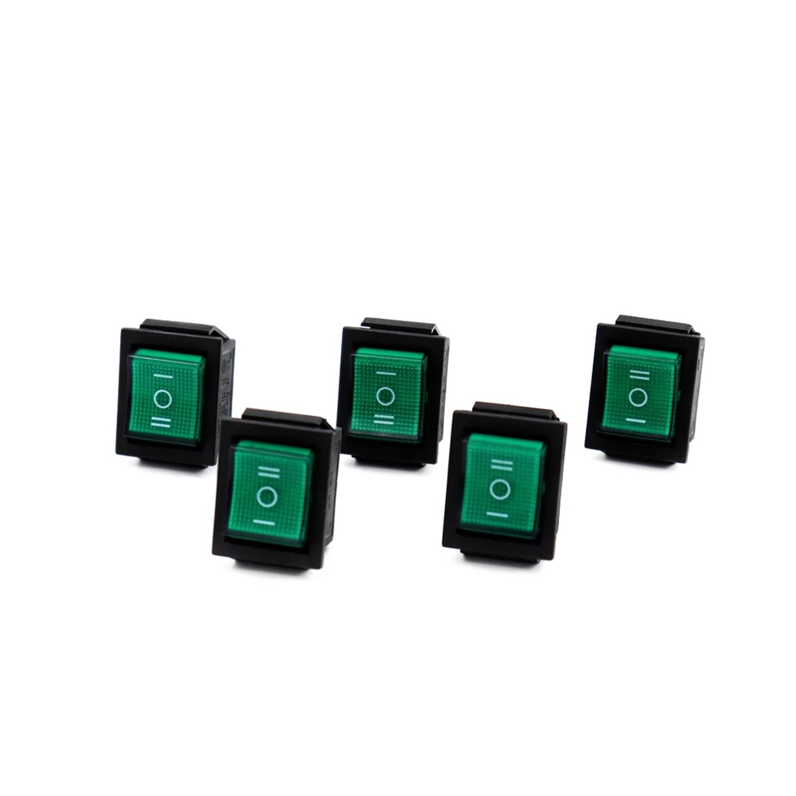 5 interruptores amarillos de 220 V KCD4 con forma de barco, botón de encendido, apagado y encendido de 6 pines con luz