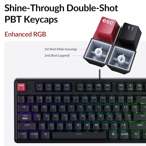 Image of Keychron C3 Pro TKL 80% Wired Mechanical Keyboard, 8K Polling Rate, QMK /VIA Programmable, Hot-Swappable, RGB Backlit Shine-Through Keycaps, Super Banana Switch, for Windows /Mac