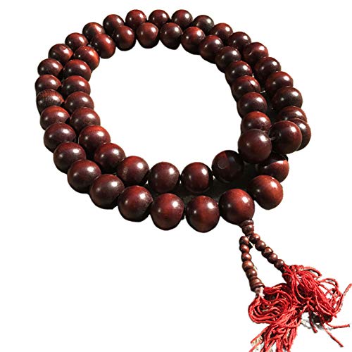 angel32922 Necklace Wood Buddha Monk Prayer Beads Necklace for Kung Fu Suit Tai Chi Uniform Ornament - Red