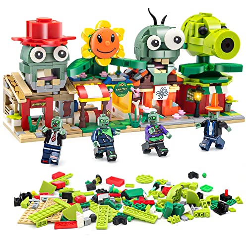 Maikerry Plants And Zombies Toys Vs A Collection Of 4 Building Toys To Form A Big Street Scene, Action Figurines Toys Great Gifts For Kids And Fans,Birthday And Party (753 Pcs) #TOP10