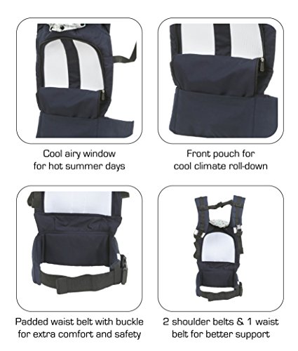 Image of LuvLap Elite Baby Carrier - Navy