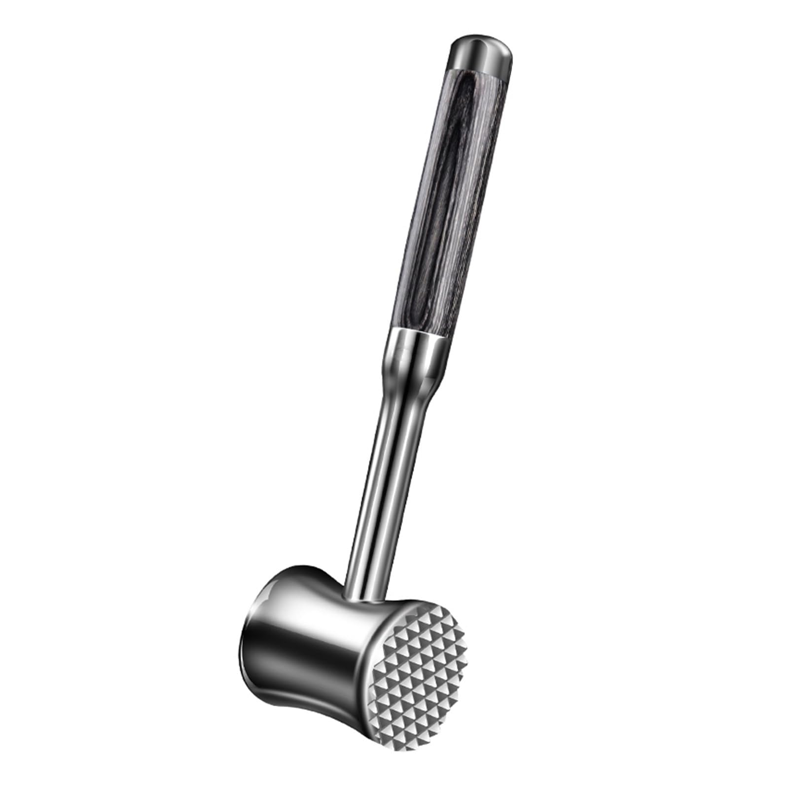Robuster Fleischklopfer aus Edelstahl 304, doppelseitiger Hammerhammer mit Holzgriff – Küchengeräte