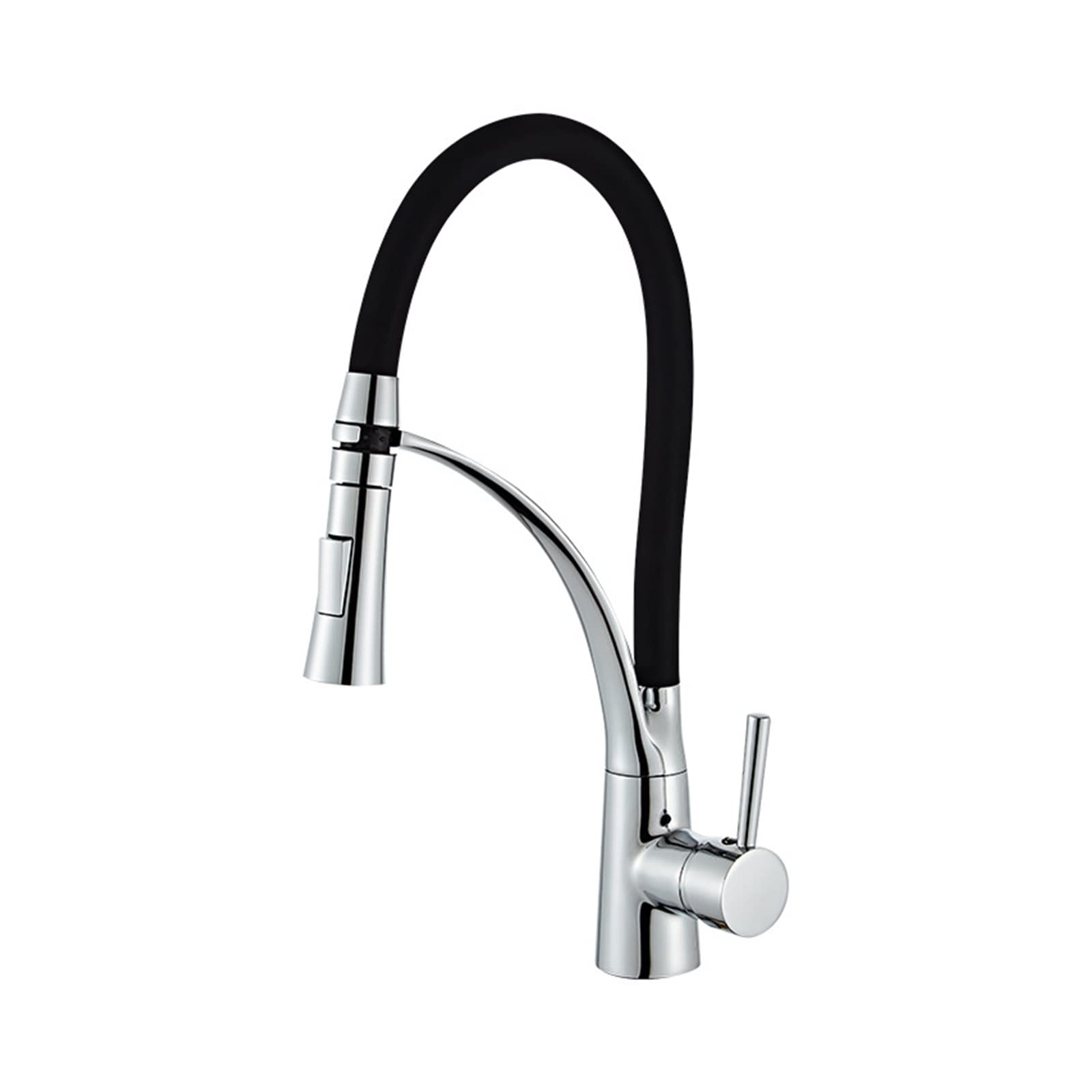 ZQFHSX Kitchen Sink Faucet, Swivel Pull Down Faucet Deck Mounted Hot and Cold Water Mixer Chrome