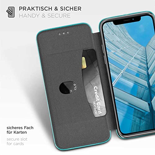 Étui iPhone 11 Pro Max bleu menthe ONEFLOW à rabat et support
