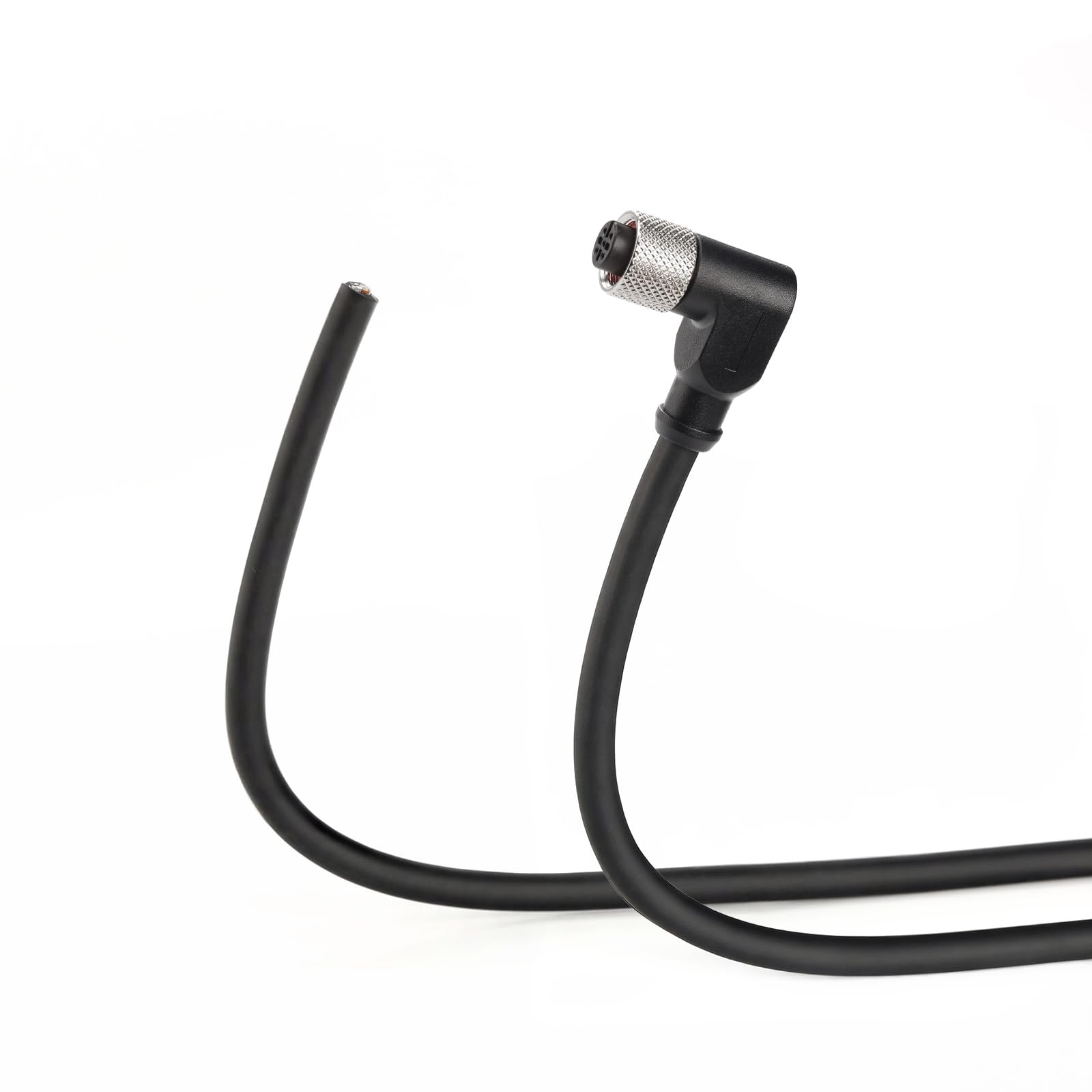 ZBLZGP M12 5 Pin Sensor Connector Male Female Actuator Signal Industrial Shielded Cable (Elbow 5pin Female, 20M/65.6FT)