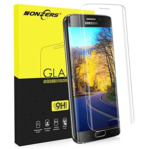 NONZERS Vetro Temperato per Samsung Galaxy S6 Edge, Copertura Completa, 3D Curvo, Durezza 9H, Alta Trasparenza, Anti-Graffi, Anti-Impronte, Samsung Galaxy S6 Edge Pellicola Protettiva, Transparent