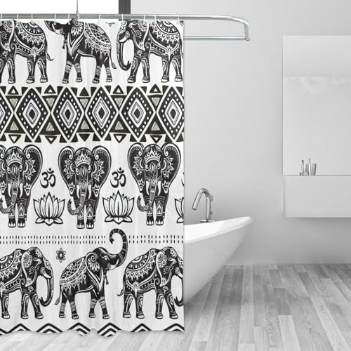 Rideau de douche éléphant anti-moisissure en polyester imperméable 183 cm - 4