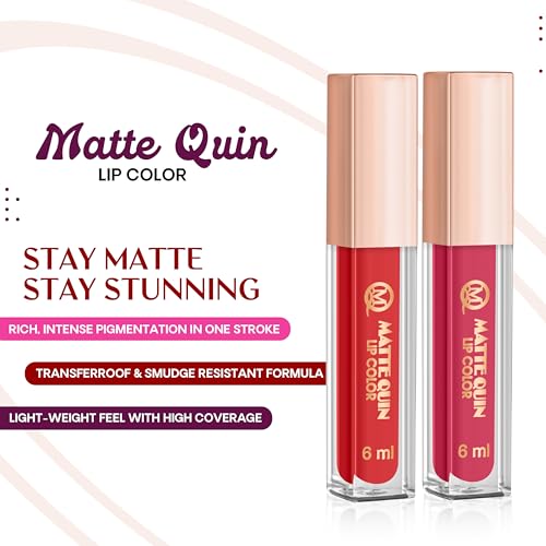 Image of Matte Quin Lip Color| Matte Texture|Long Wear |Smudge Proof |Waterproof-6ml (MQ Flat-206)