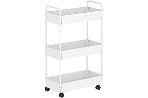Rolling Storage Cart: 3-Tier Space Saver for Kitchen, Bathroom, Laundry