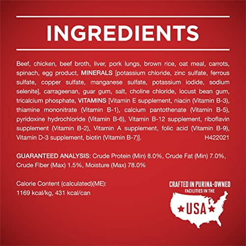 Image of Purina ONE Classic Ground Beef and Brown Rice Entree Adult Wet Dog Food - (Pack of 12) 13 oz. Cans
