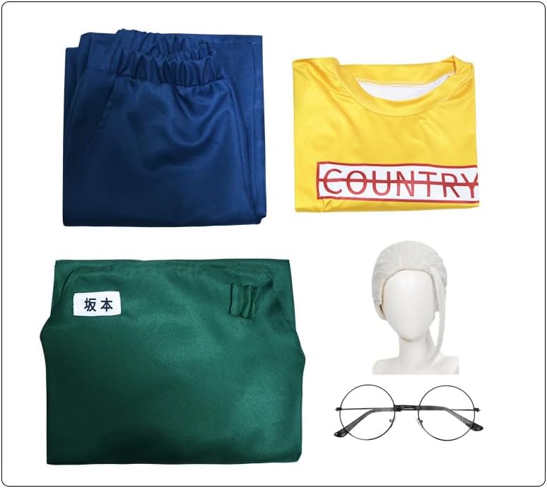 Adult Anime Taro Sakamoto Cosplay Costume Men Fullset with Green Apron