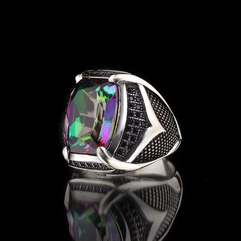 Alexandrite Stone 925 Sterling Silver Ring For Men Jewelry Fashion