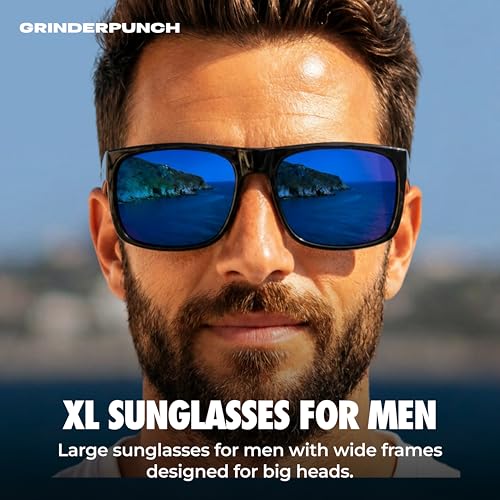 Image of grinderPUNCH XL XXL Sunglasses Men Big Head Extra Large Wide Polarized