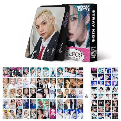 PYRUVAE 92 Pièces Kpop Photos Cartes SKZ Album de Cartes Photo - Cartes photo felix - Cadeau - Cartes felix pour garçons et filles (Felix)