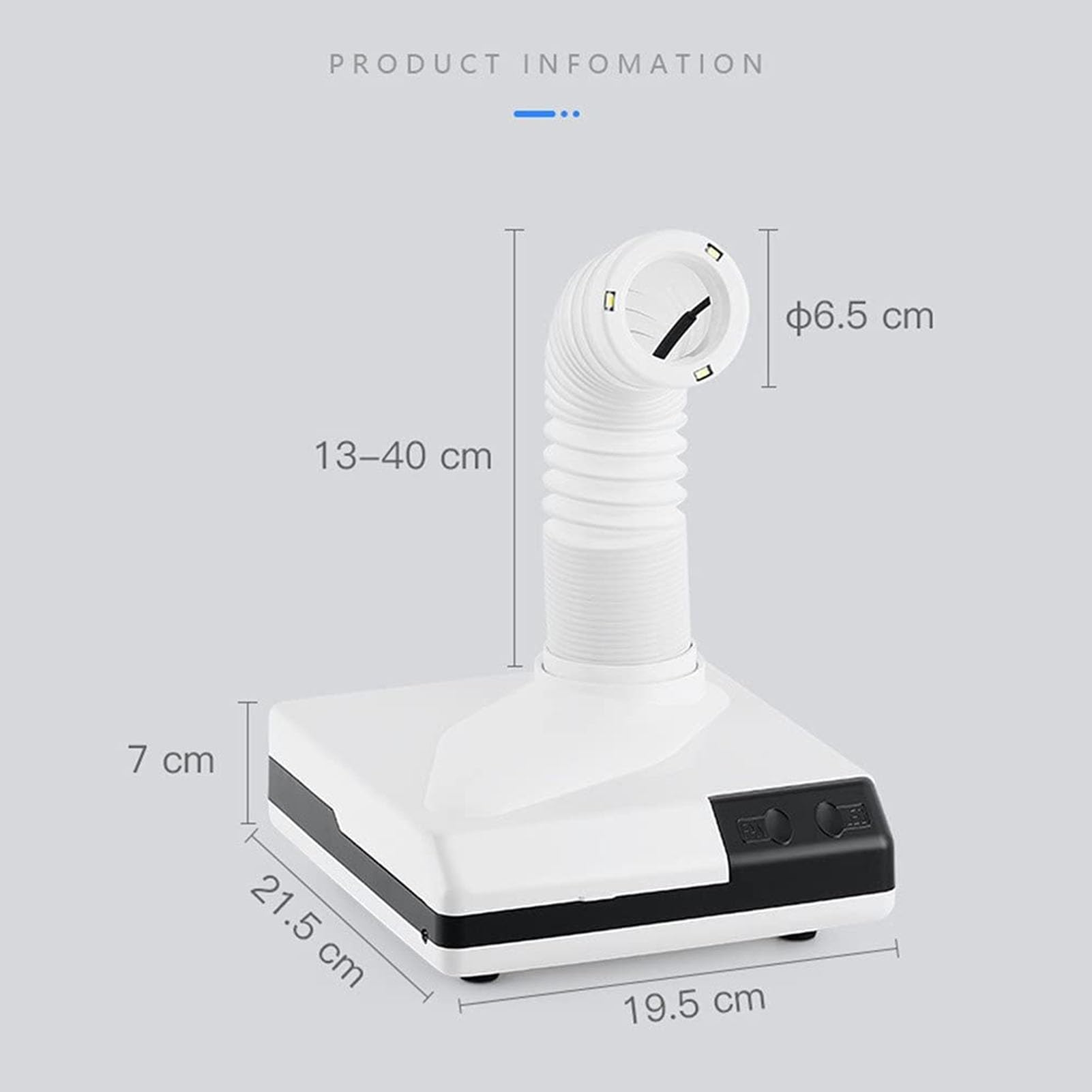 Aspiradora dental, filtro portátil de mesa/colector de polvo con lámpara LED para salón de uñas y laboratorio dental