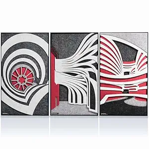 massform 3D Acoustic Art Panels, Curved Architecture Set, Professional-Grade Acoustic Absorber Diffuser Artwork Set, for Noise Reduction and Echo Absorption (set of 3 combined to 65