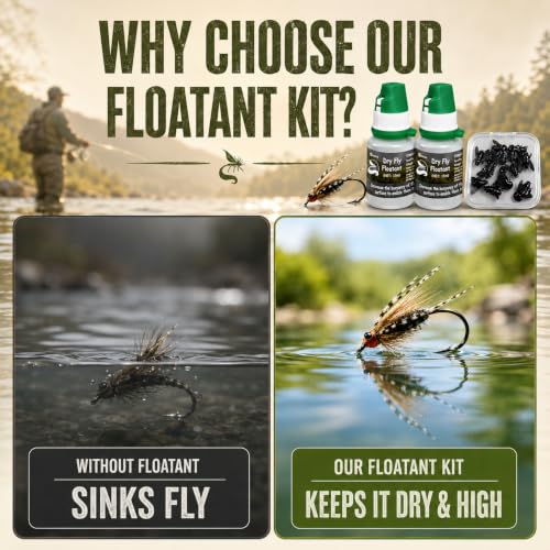 Image of Dry Fly Floatant Kit - 2 x 15ml Treatment with 30 Fishing Flies