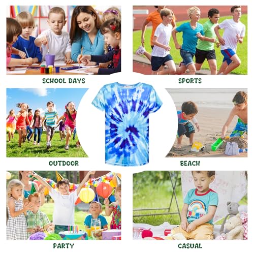Image of Boys Tie Dye Shirts 3-12 Years Hippies Crewneck Kids Short Sleeve Tee