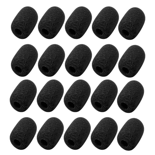 Image of 20-Pack Mic Cover, Pop Filter Sponge Foam Windscreen for Microphone, Professional Audio Enhancement for Streaming Gaming Teaching Podcasting, Universal Lapel Headset Microphone Protection