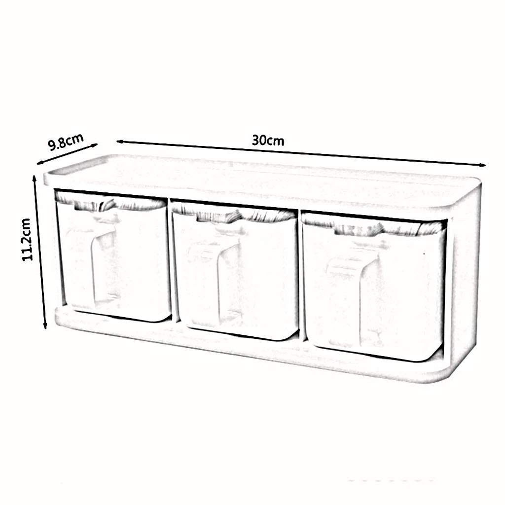 Condiment Bottles, Plastic Cruet Set Seasoning Box Kitchen Salt Tank Sugar Bowl MSG Seasoning Spices Tank Cartridge