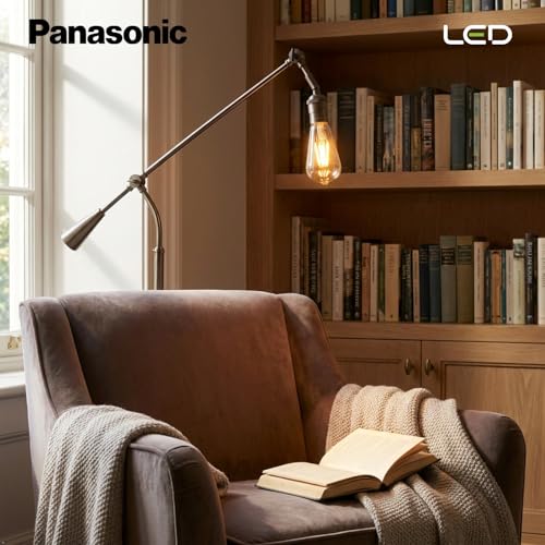 Image of Panasonic Filahazel 8W ST64 LED Filament Bulb | Vintage Tinted Glass Decorative Bulb | Warm White 2700K | E27 Base | In-Built Surge Protection | For Home & Office Decoration