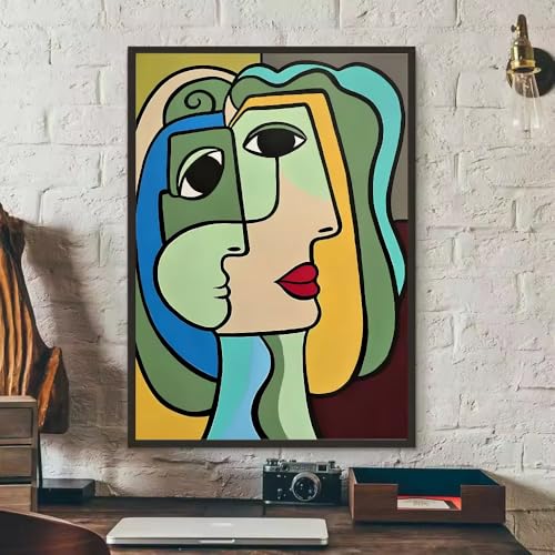 Sticker mural abstrait style Picasso DFZEWKI - Décoration moderne 40x60 cm sans cadre