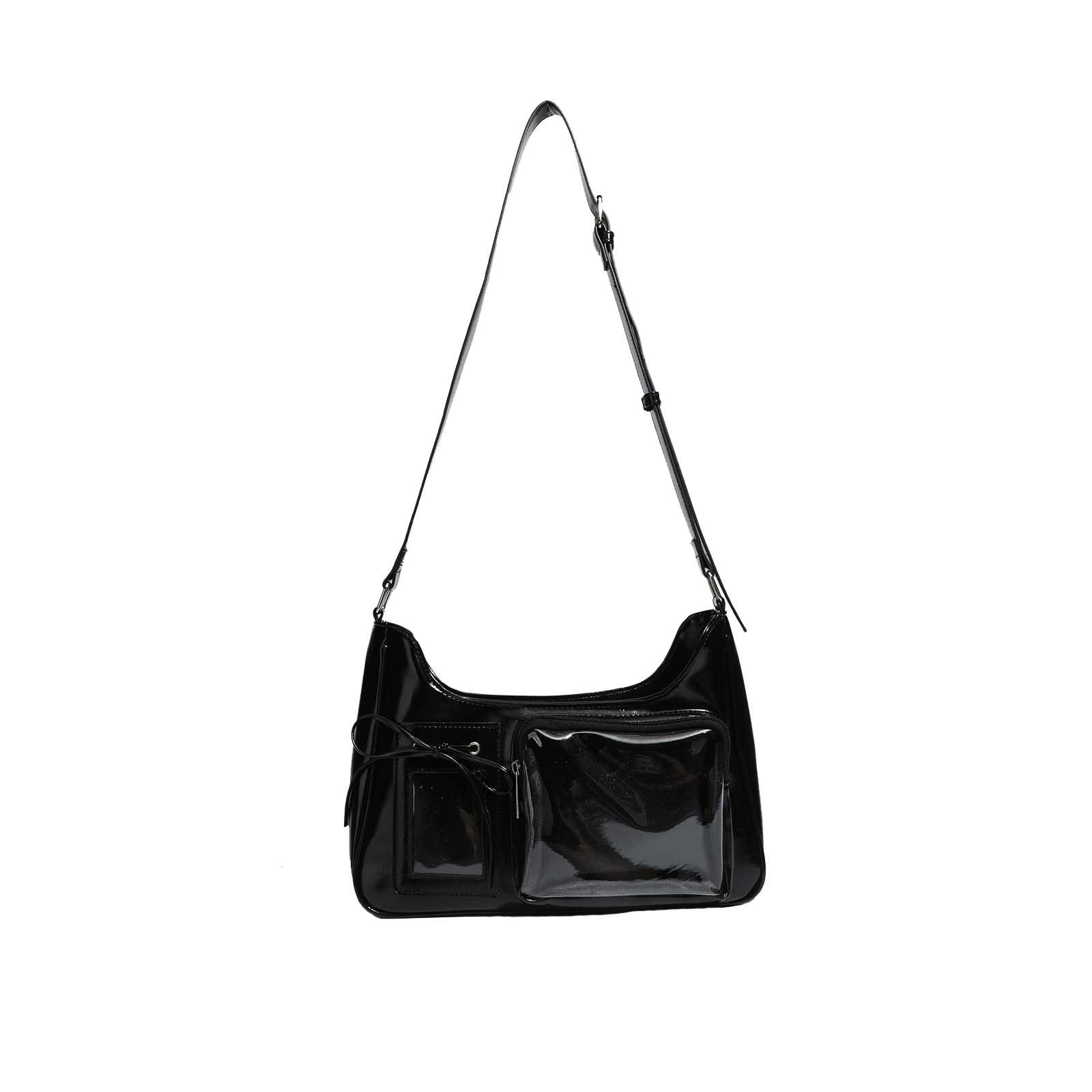 KeAiDMon Y2k Fashion Shoulder Bag Kawaii Lolita Ita Bag Badge Display Bag with Two Transparent Display Windows