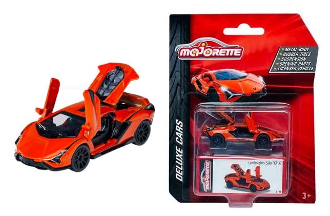 Majorette Deluxe Cars - Lamborghini Sián FKP 37 Orange (ekskluzywna edycja) – model samochodu – dzieci – mężczyźni, chłopcy, dorośli (unisex)