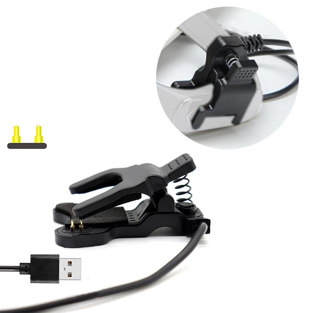 Black USB Port Compatibility Backup Chargers,2-Pin 3mm 4mm Clip Type Charging Cable USB Charger Adaptor for Smart Watch Wristbands,Chargers and Power Adapters