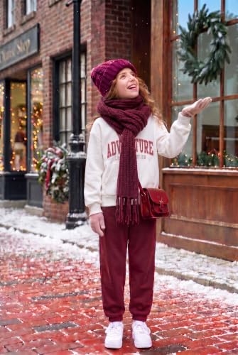 Image of Arshiner Girls 2 Piece Outfits Sweatsuit Half Zip Sweatshirt and Sweatpants