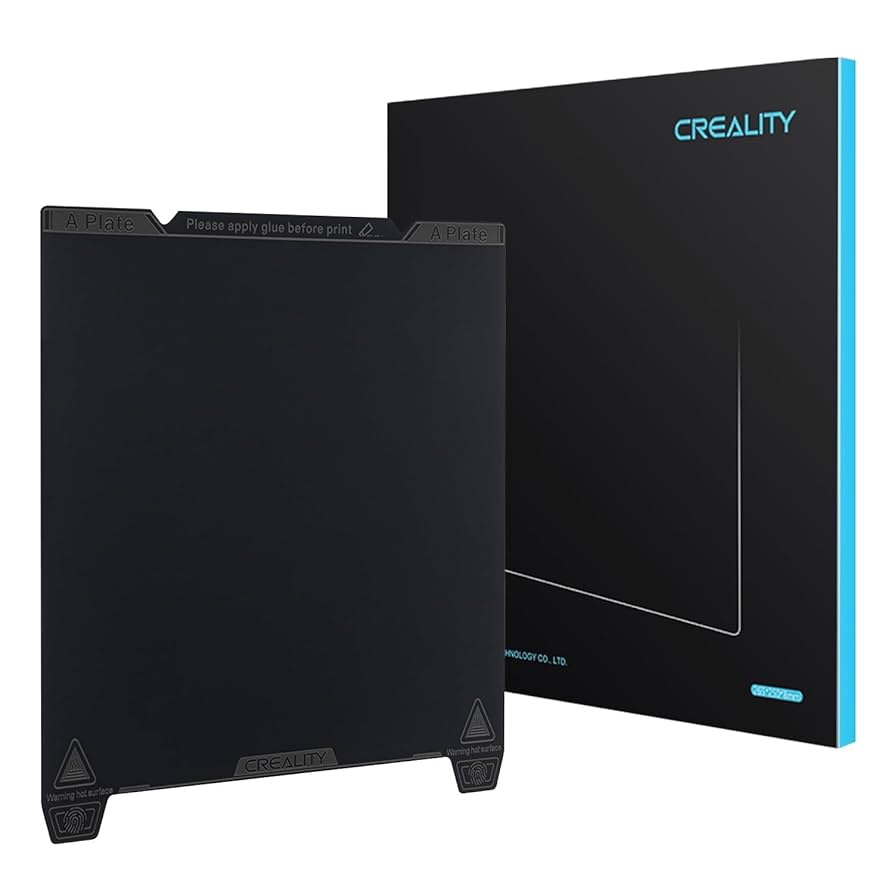 Official Creality K1 Texture PEI Build Plate Kit, 3D Printer Flexible Spring Steel Platform Power Coating Pei Surface Magnetic Base Sheet Kit K1 K1 Ma