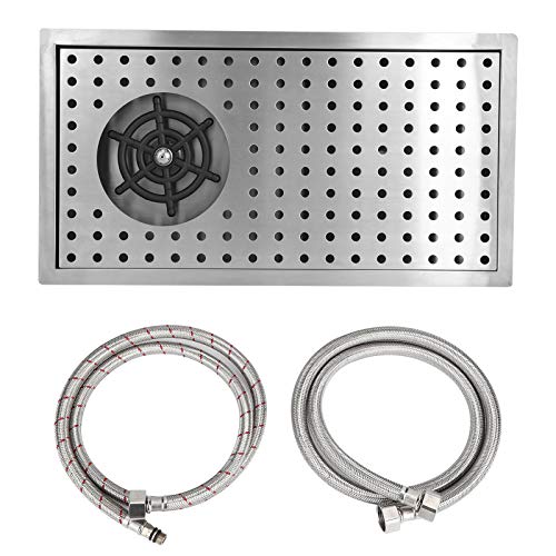 Lave Verre Evier Automatique, Rince Verre en Acier Inoxydable Filetage G1/2 Nettoyeur de Tasse Automatique pour Bar Pub Restaurant (Medium(avec Net))