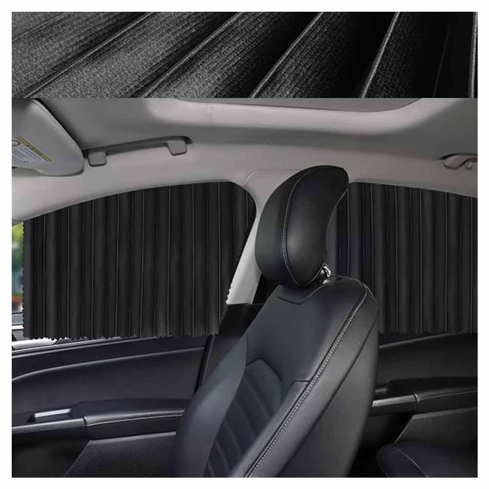 Parasole Auto per Fiat Panda 312 319 2012-2022 2023, Magnetico Tendine Oscuranti per Finestrini Laterali Senza Ventose Kit Protezione Solare Accessori,A/Black-withoutstraps