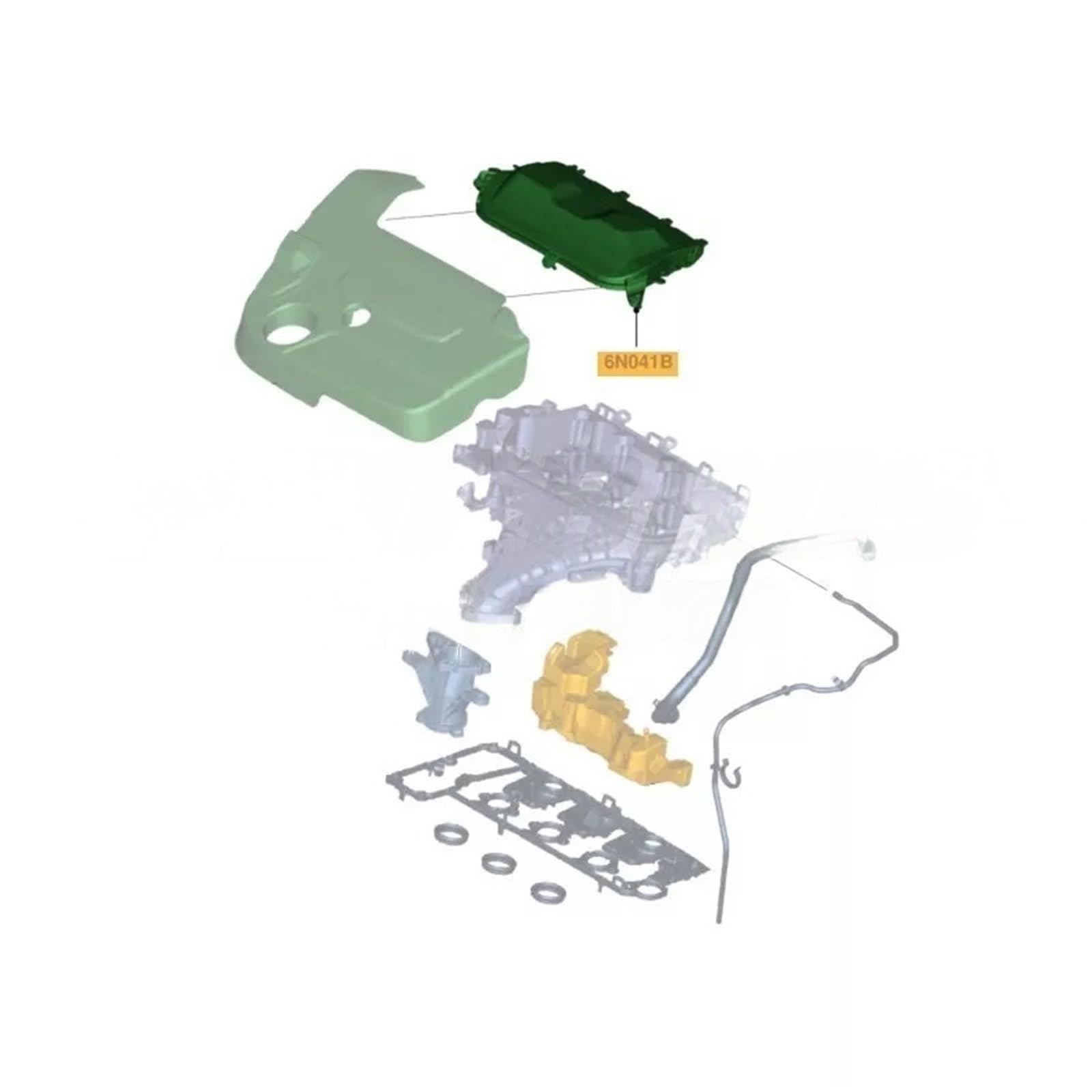 Toberas inyectores Compatible con Citroen Compatible con Ford 2.0 Diesel Inyector de combustible Cubierta protectora del motor Panel embellecedor 1683664 1565CQ 9682444080 inyector Componentes