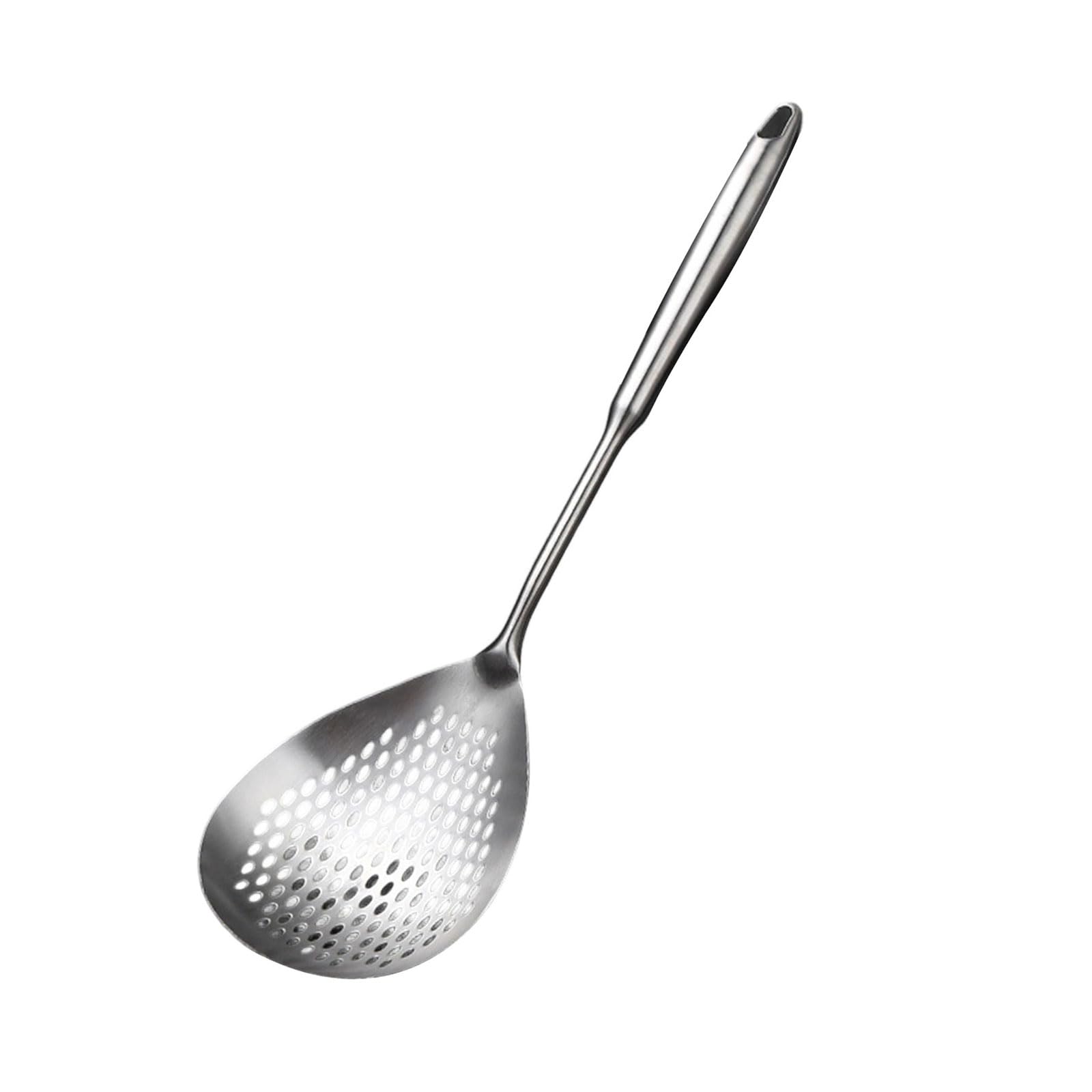 HZBB Stainless Steel Skimmer Spoon with Handle Strainer Ladle Large Colander for Straining and Blanching Strainer Ladle