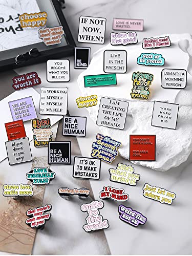 Kajaia 35 Pcs Enamel Pins Bulk Lapel Pin Alloy Brooches Pins Backpack Badges Brooch for Friends Clothing Decor2