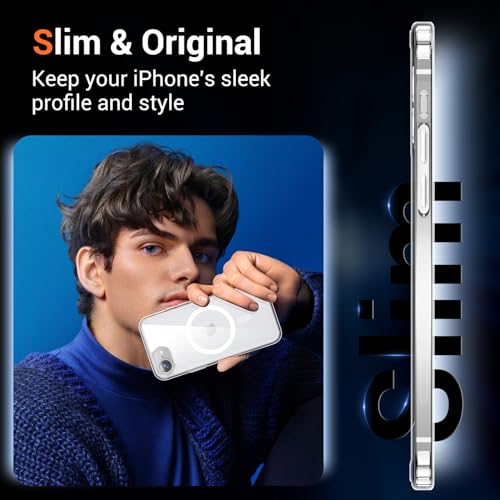 Image of for iPhone 16E Case, [Compatible with Magsafe][Anti-Yellowing][Military-Grade Protection] Shockproof Slim Magnetic Phone Sleeve for iPhone SE 4th Gen Case 2025 6.1'', Clear