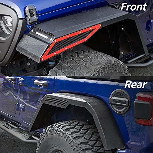 Image of OEDRO Fender Flares w /Signal Lights Compatible with 2018-2026 Jeep Wrangler JL & JLU Unlimited (2-Door & 4-Door), Off-Road Widened Steel Front & Rear 4 PCS Set