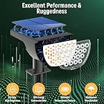 Solar Lights Outdoor Waterproof IP65, 76 LED 3 Lighting Modes Solar Spot Lights Outdoor Yard Garden Landscape Pathway (Warm White, 4 Pack) - Image 2