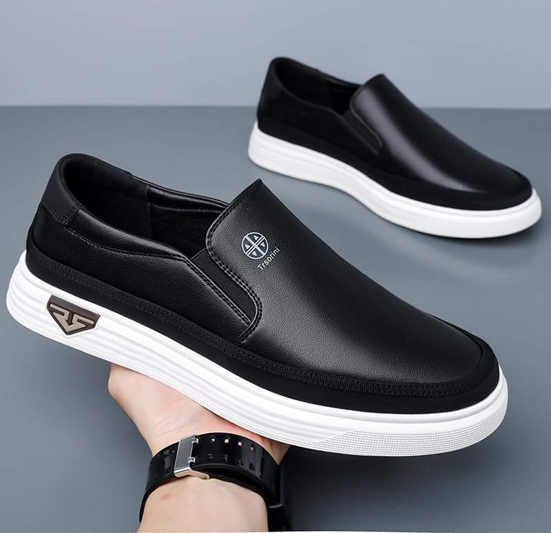 Image of Trsorini Mens Casual Shoes Soft Comfortable Flat Lightweight Moccasin Classic Breathable Leather Men's Shoes