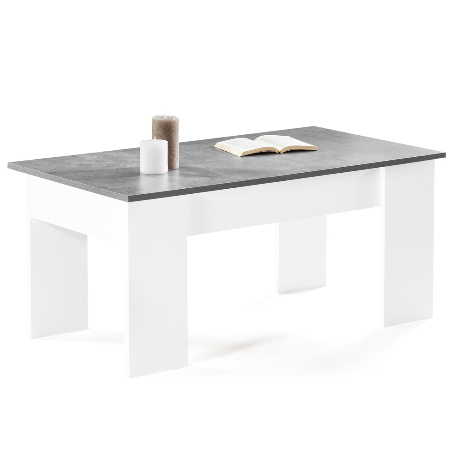 Tavolino Basso Con Anta Scorrevole L100 Cm - Decorazione Legno Chiaro Manzano M22142175