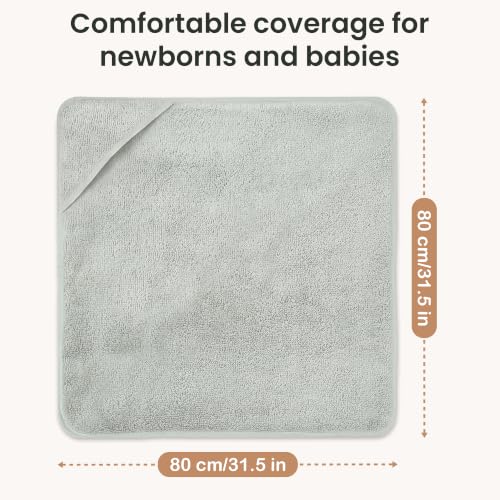 Image of 100% Organic Cotton Hooded Woven Towel for Toddler Unisex 31x31 in