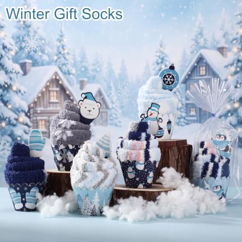 Image of Suhine Christmas Cupcake Fuzzy Socks Women