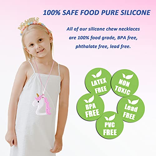 Sensory Chew Necklaces for Girls, 6 Pack Autism Teething Necklace Chew Toys Sensory for Kids with ADHD or Special Need, Silicone Chewable Necklaces Reduces Chewing Fidgeting for Children Adults Chewer - Image 4