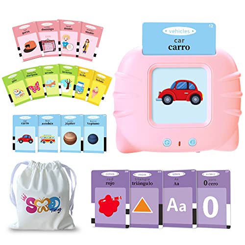 Image of TimingSXD Spanish Flash Cards for Kids - Bilingual ABC, Numbers, Colors, Shapes Flash Cards for Toddler/Preschool