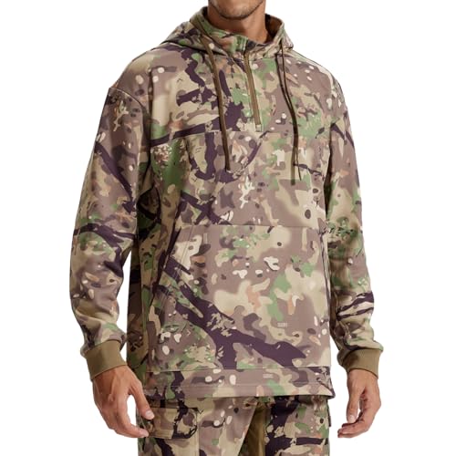 LOOGU Hunting Hoodies for Men Fleece Lining Performance Insulation Pullover Camo Hoodie Large Spretta Mt
